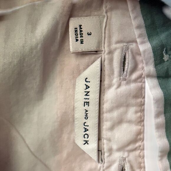 Janie & Jack Striped Ruffle Pink Blue Green Dress Size 3T - Picture 7 of 8